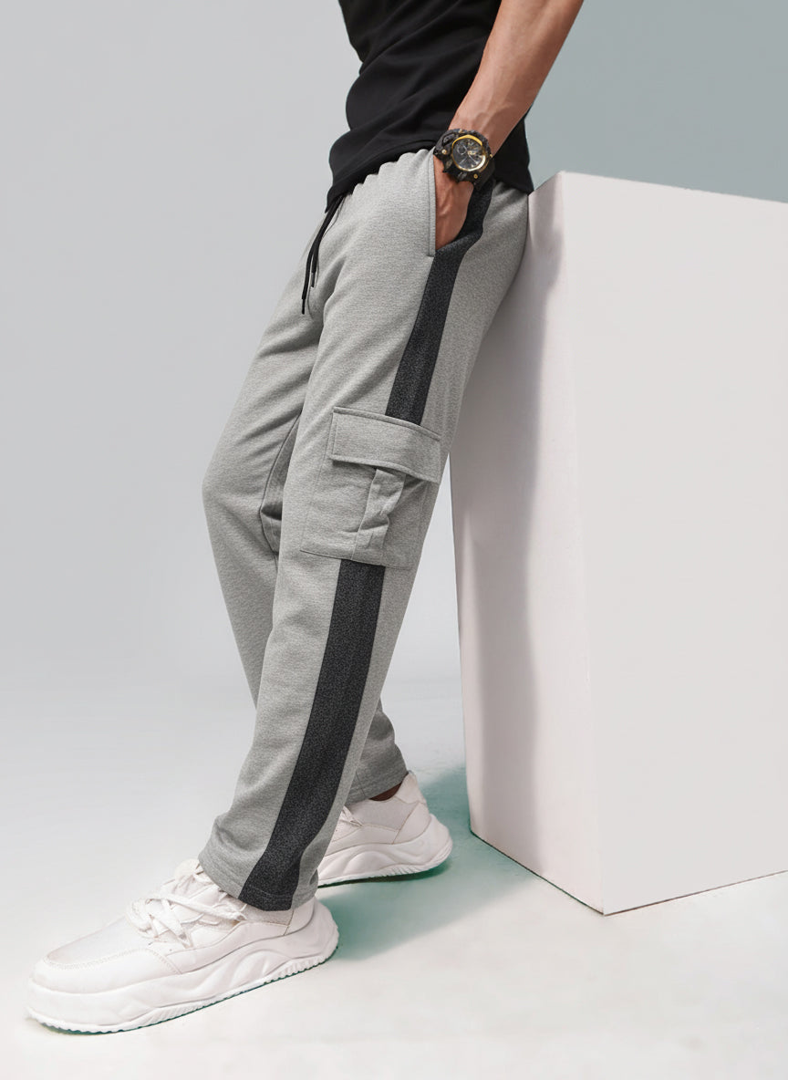 Mens Loose Fit Grey Trackpant
