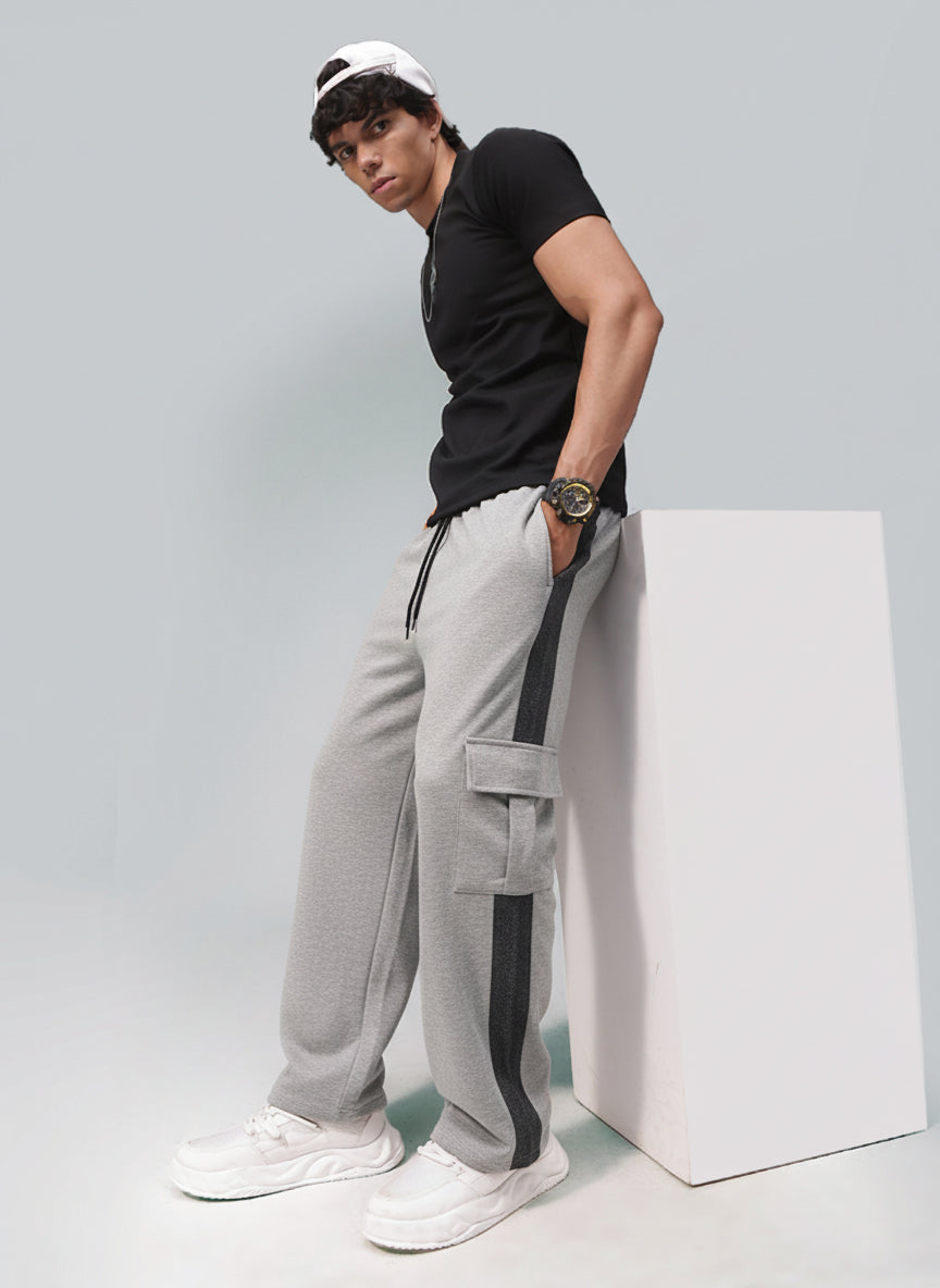 Mens Loose Fit Grey Trackpant