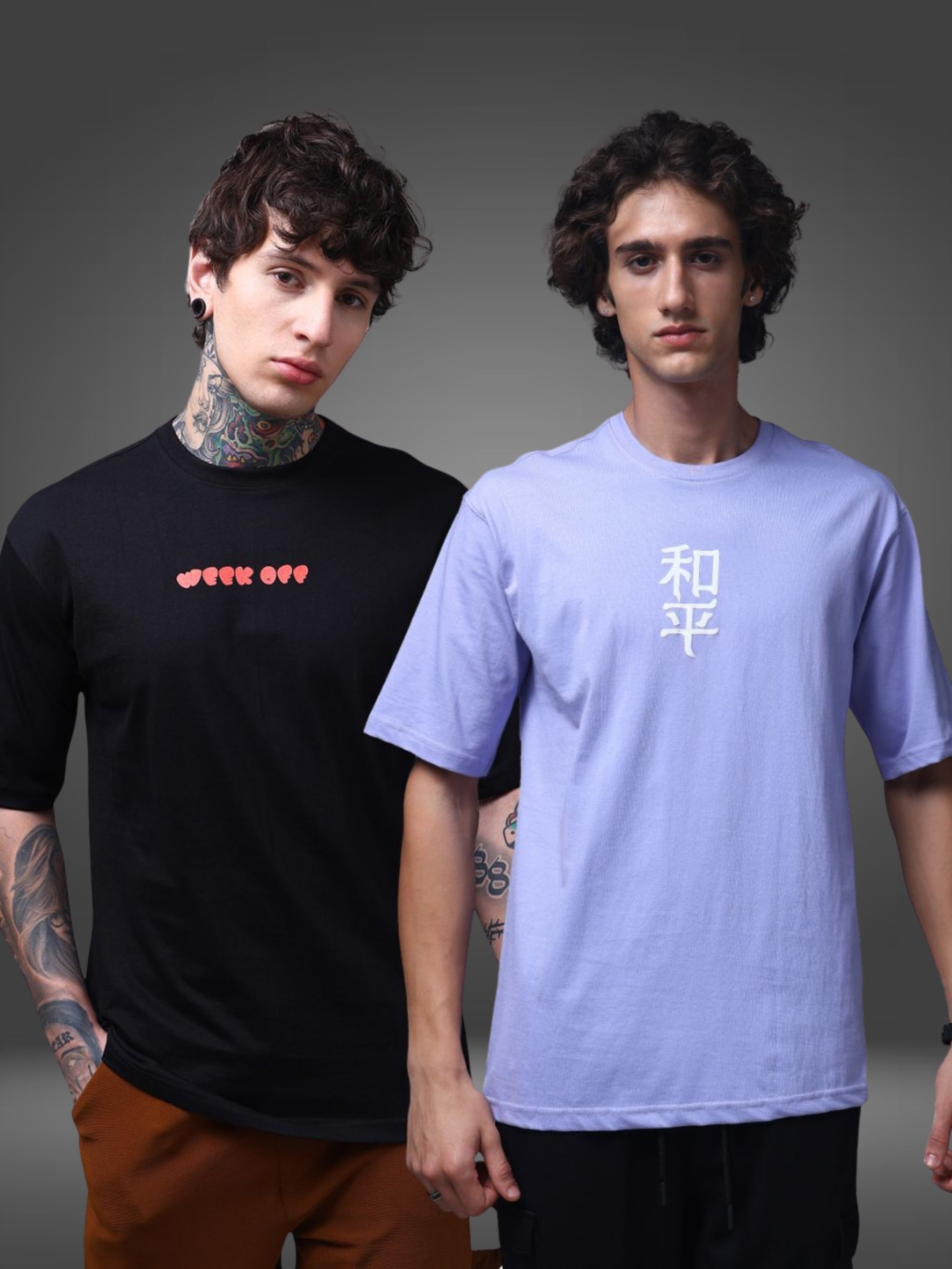 Men's Oversized Pack of 2 tshirts