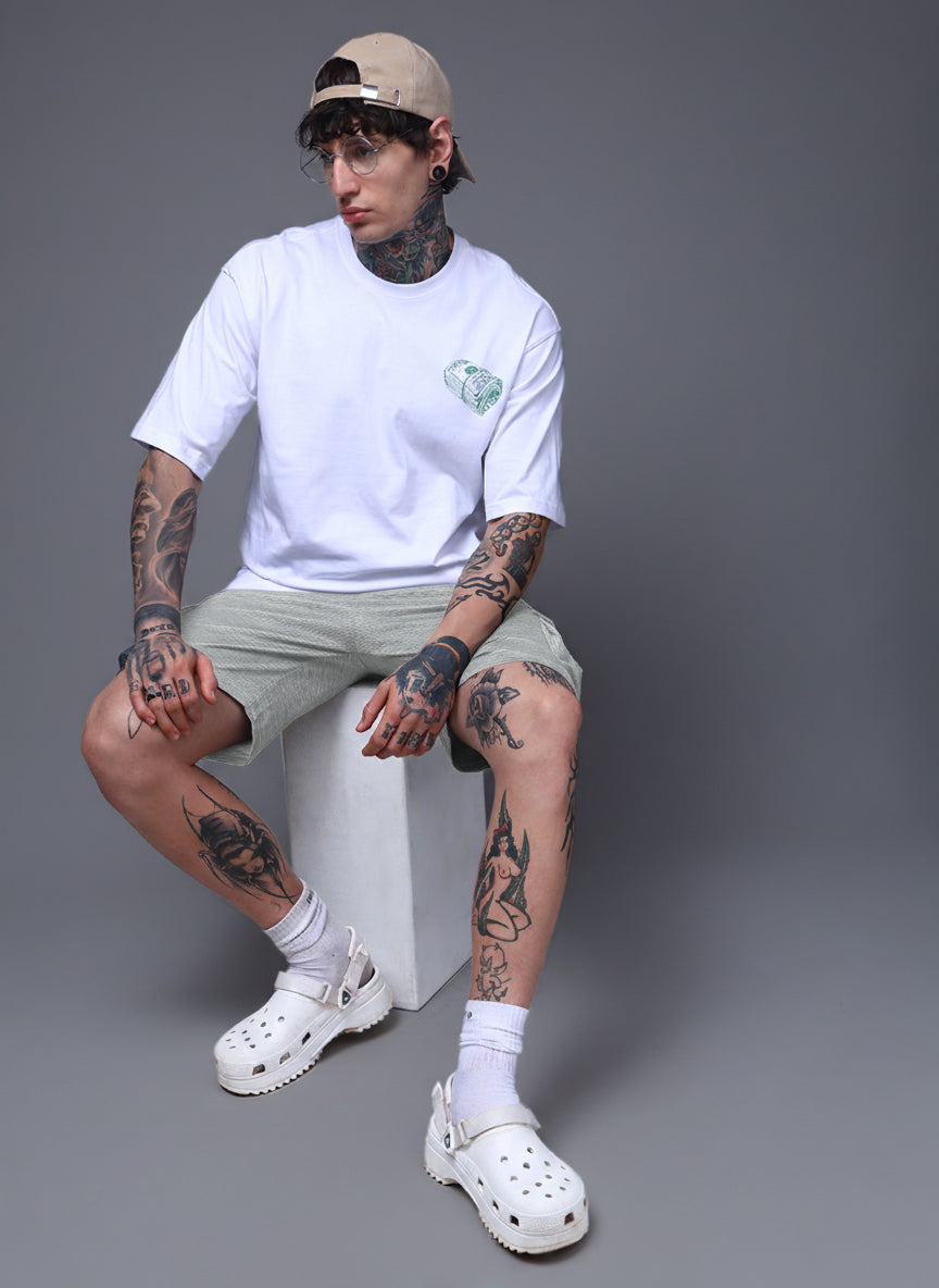 Men's Acidwashed Light Grey Shorts