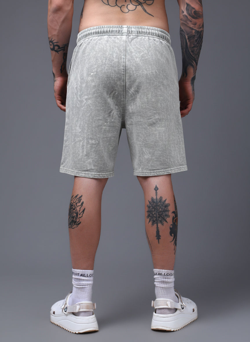 Men's Acidwashed Light Grey Shorts