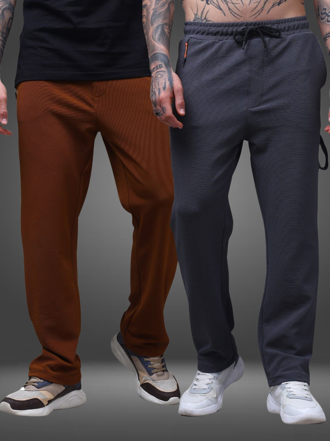 Men's Straight Fit Pack of 2 Trackpants