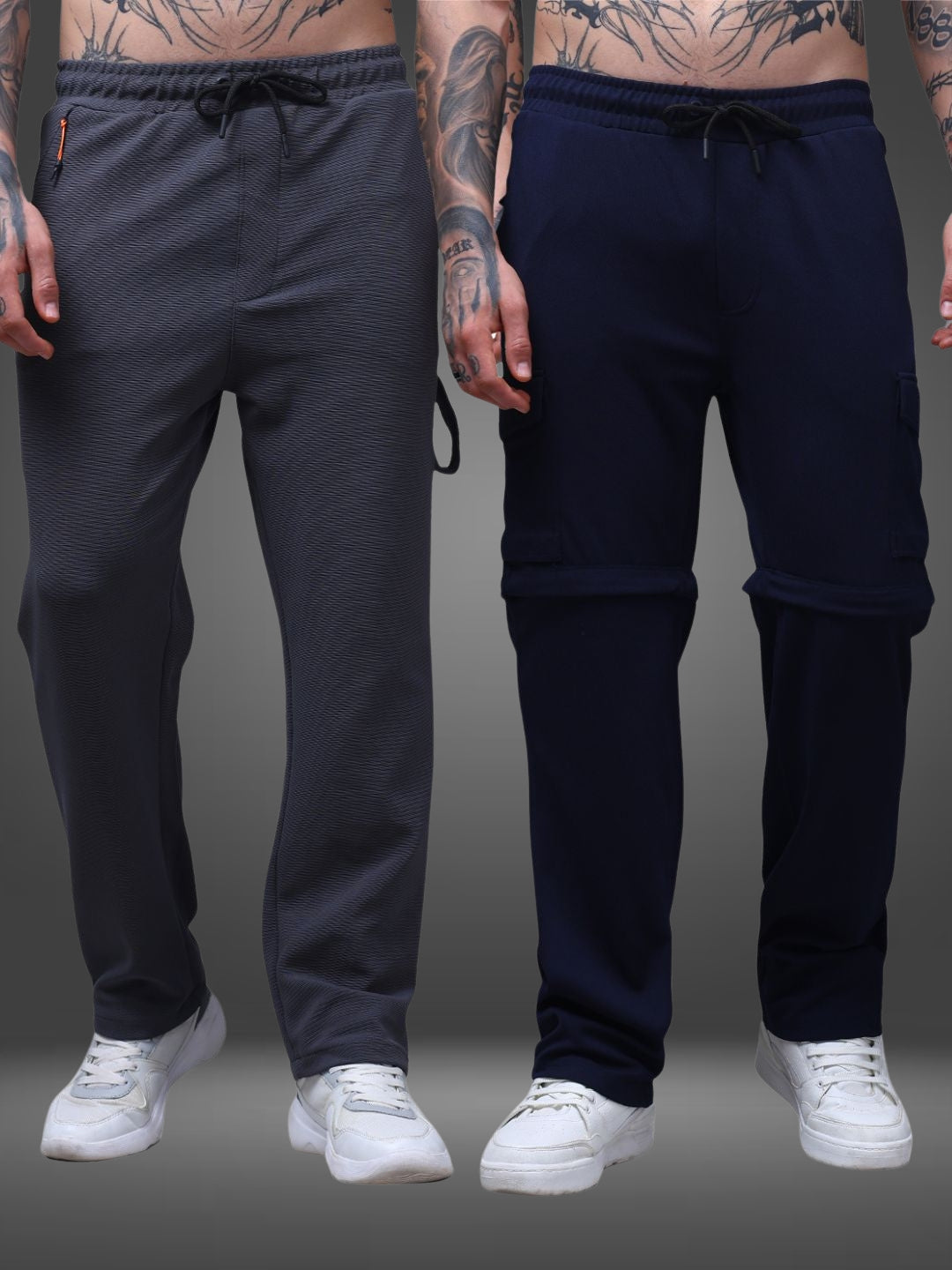 Men's Straight Fit Pack of 2 Trackpants