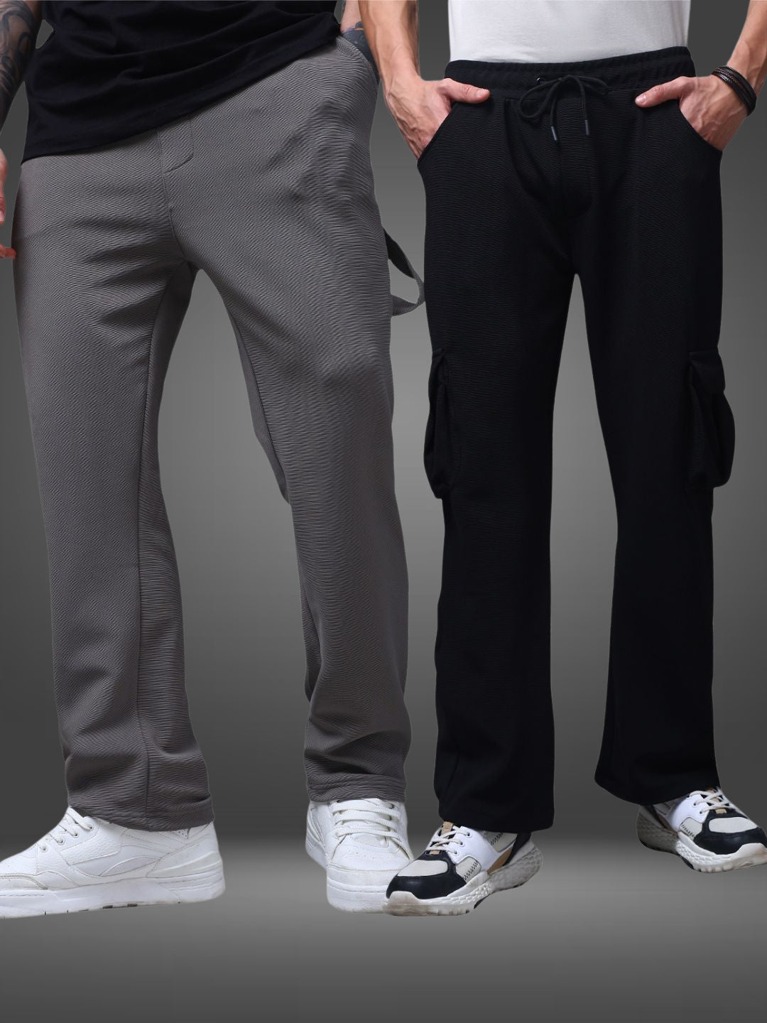 Men's Straight Fit Pack of 2 Trackpants
