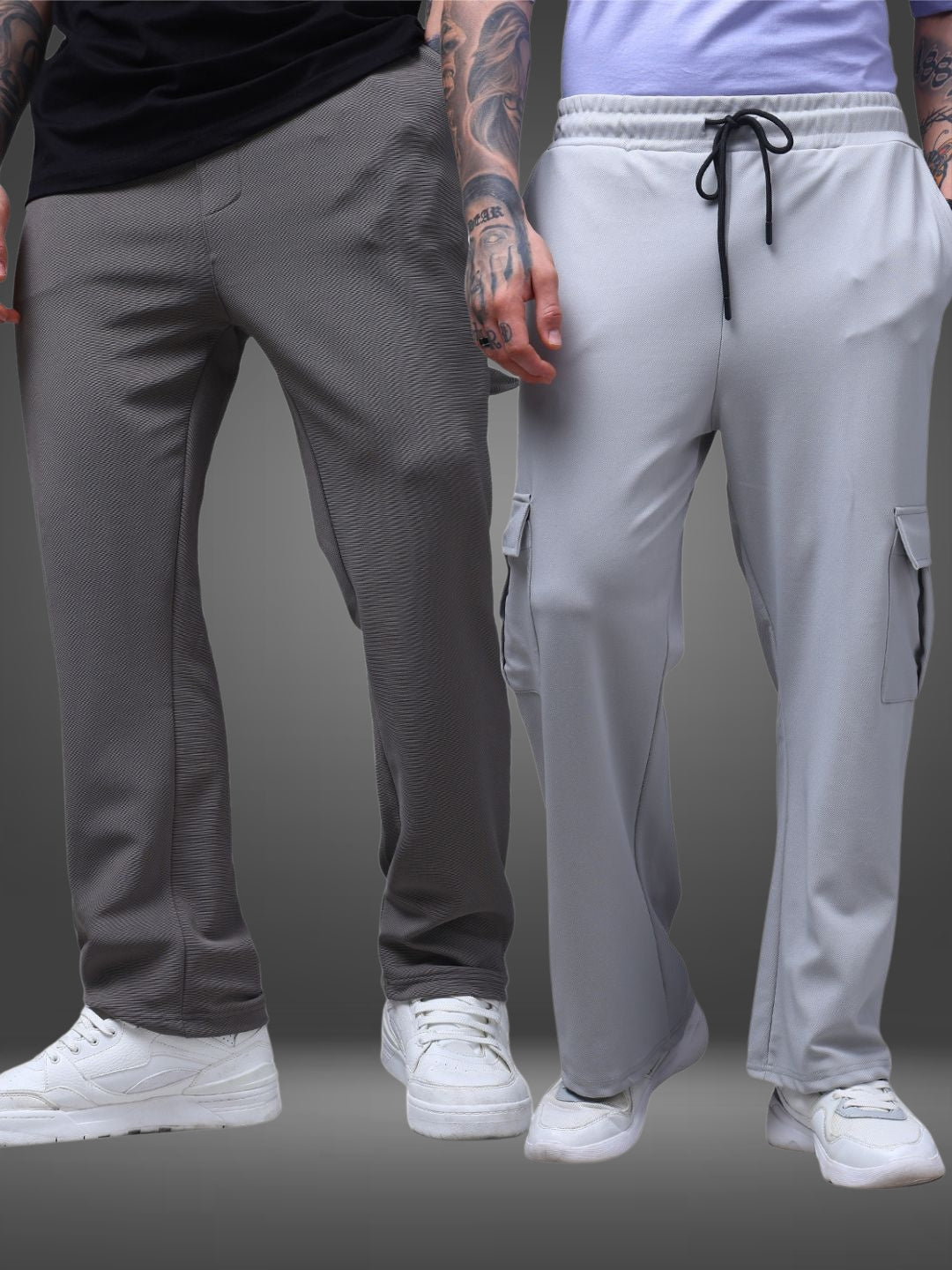 Men's Straight Fit Pack of 2 Trackpants