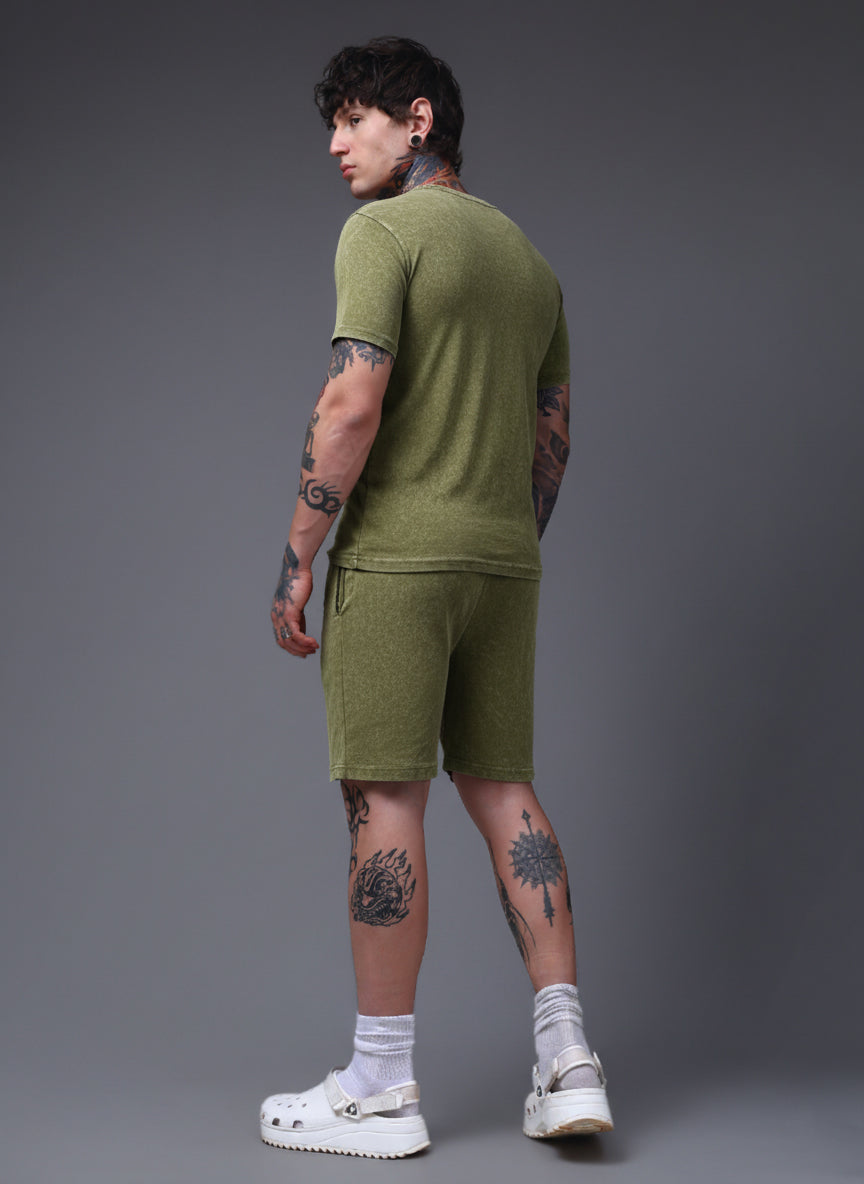 Men's Acidwashed Olive Cords