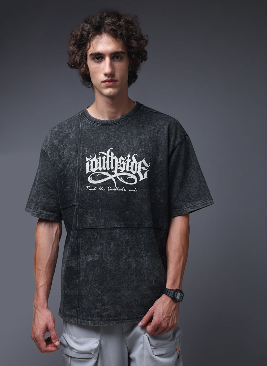 Men's Acidwashed  Streetwear T-shirt