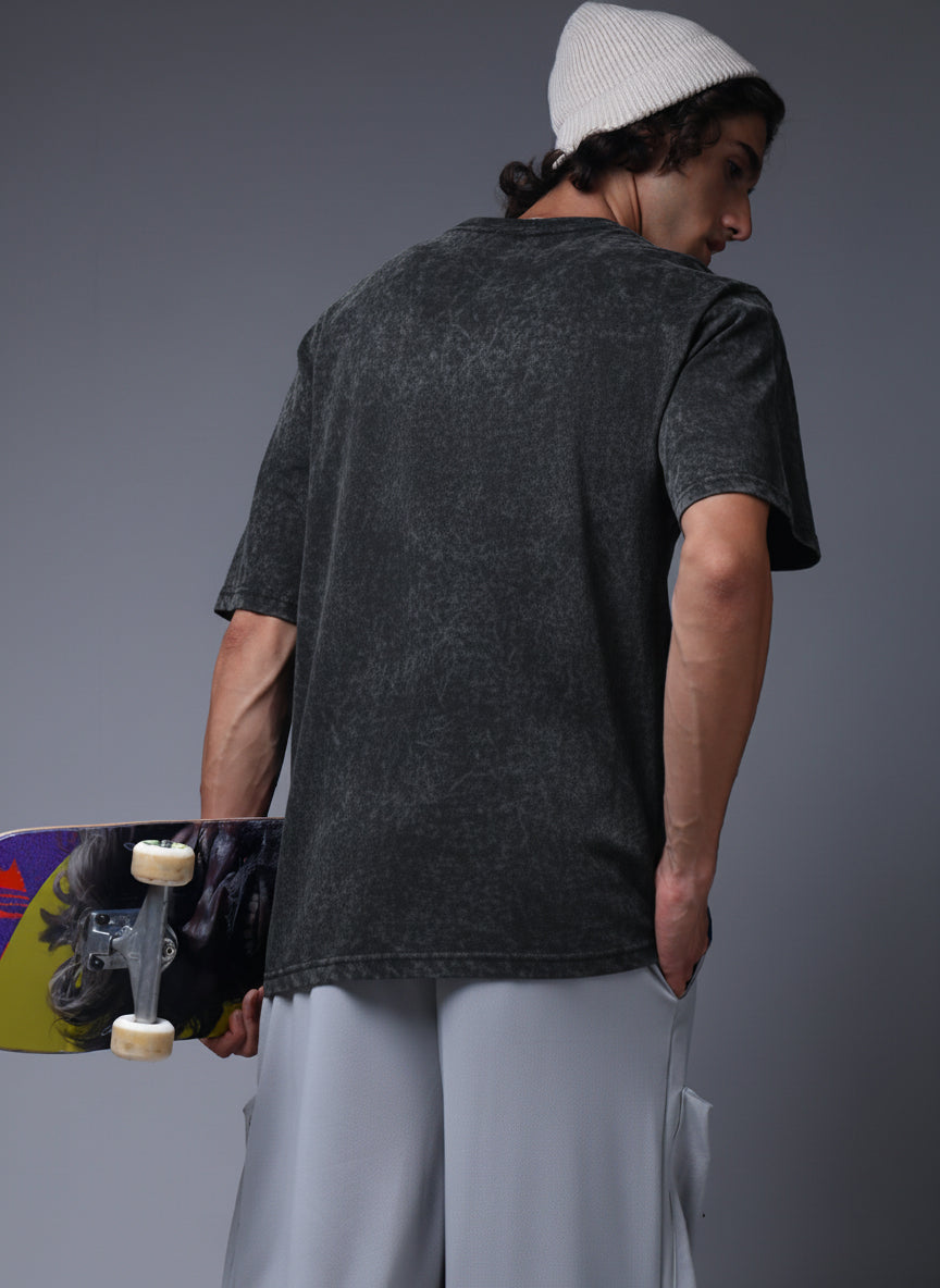 Men's Acidwashed  Streetwear T-shirt