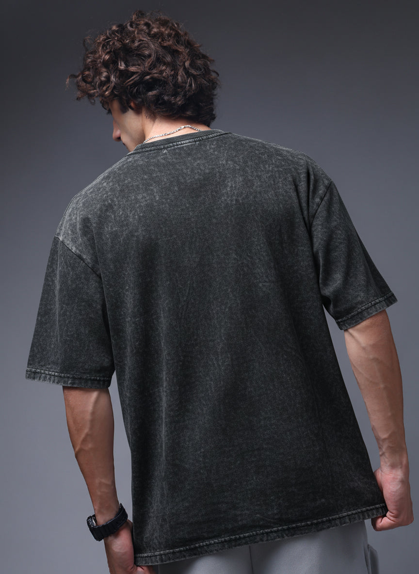 Men's Acidwashed  Streetwear T-shirt