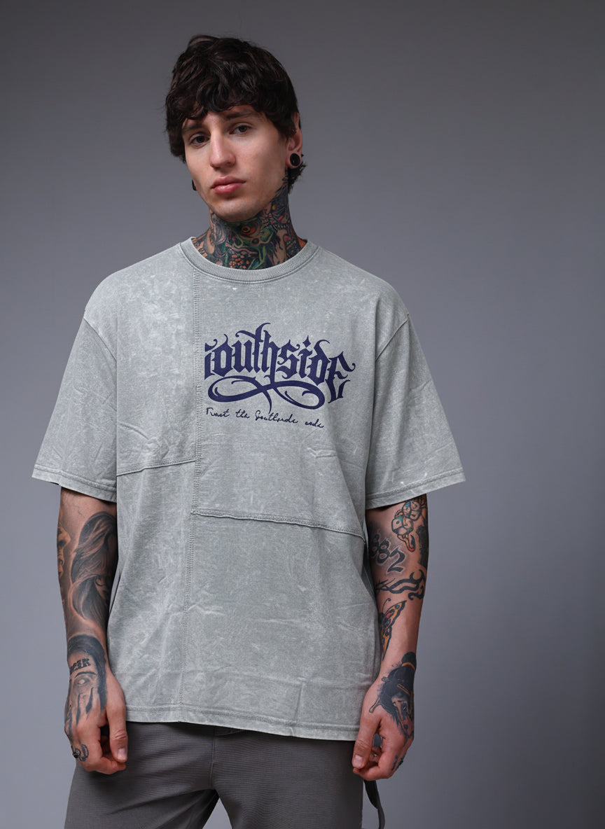 Men's Acidwashed  Streetwear T-shirt