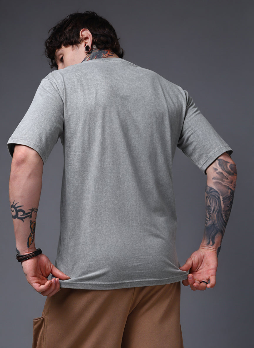 Men's Acidwashed  Streetwear T-shirt
