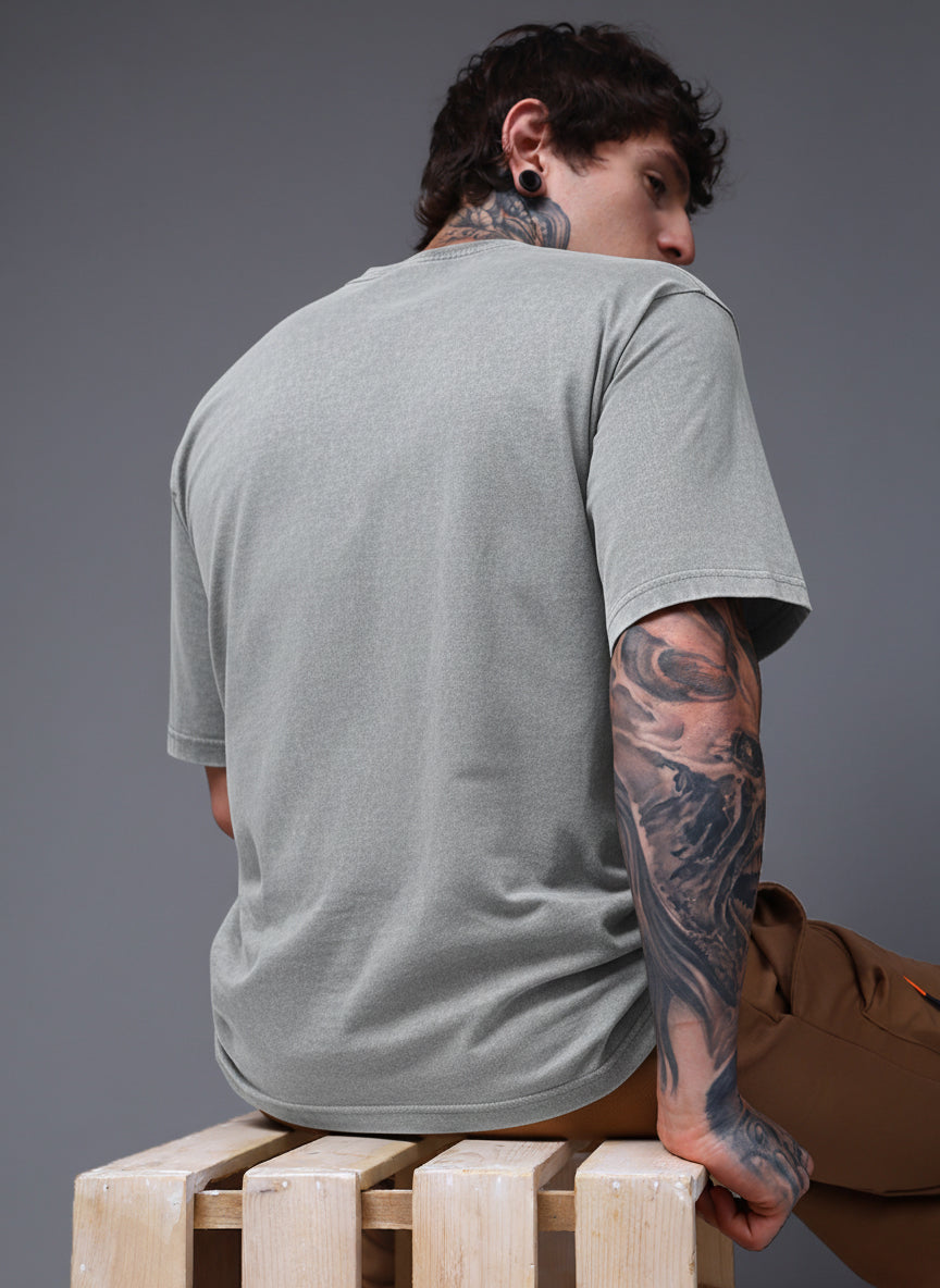 Men's Acidwashed  Streetwear T-shirt