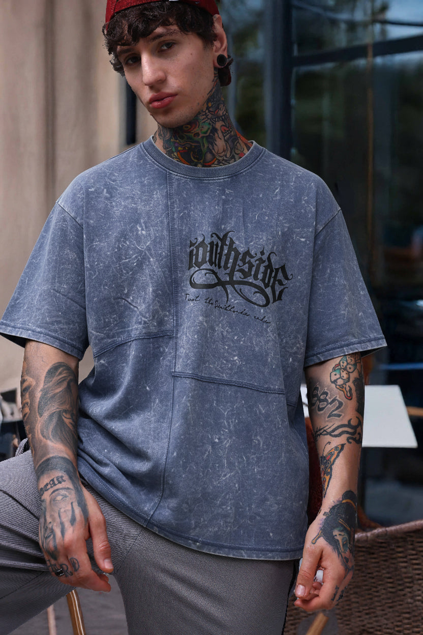 Men's Acidwashed Streetwear T-shirt