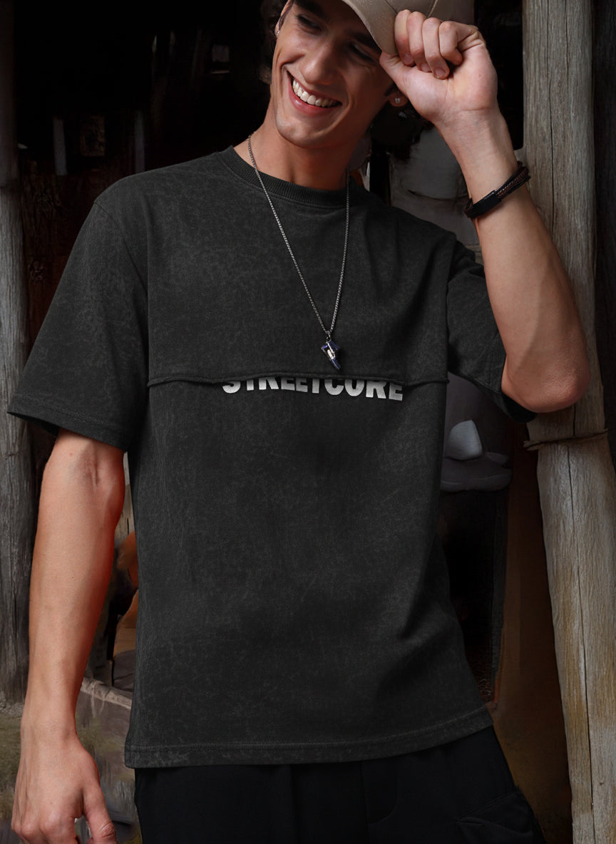Men's Acidwashed Streetwear T-shirt
