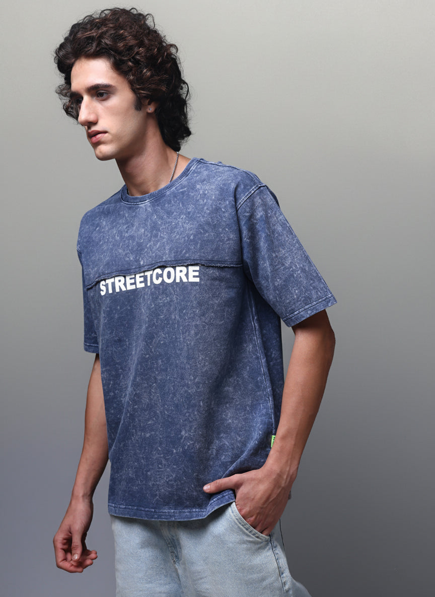 Men's Acidwashed  Streetwear T-shirt