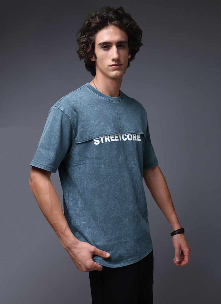 Men's Acidwashed  Streetwear T-shirt