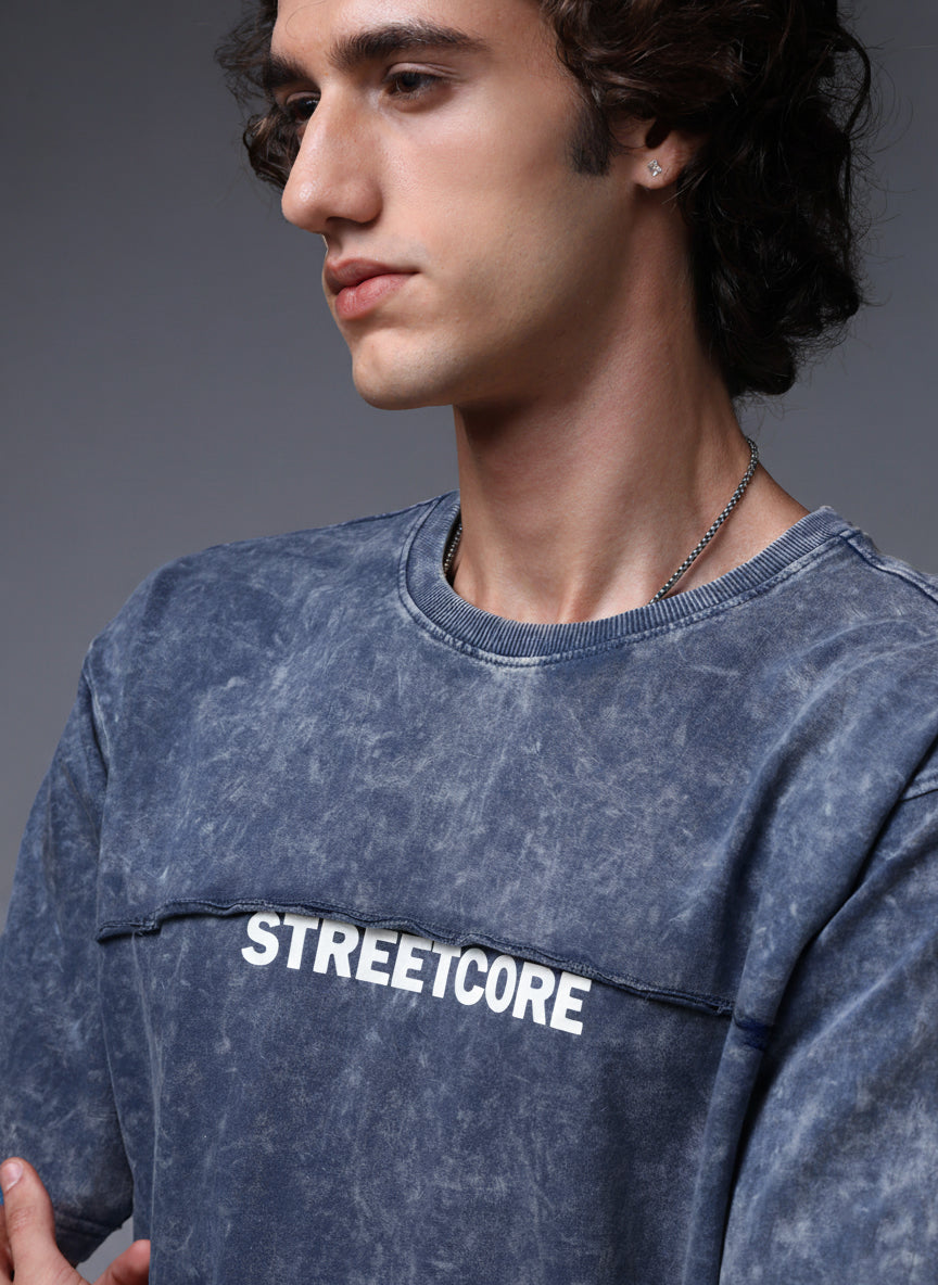 Men's Acidwashed  Streetwear T-shirt