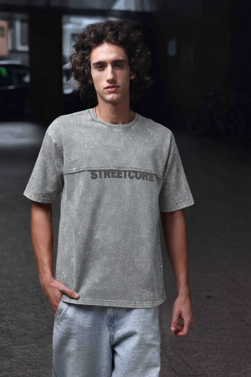 Men's Acidwashed Streetwear T-shirt