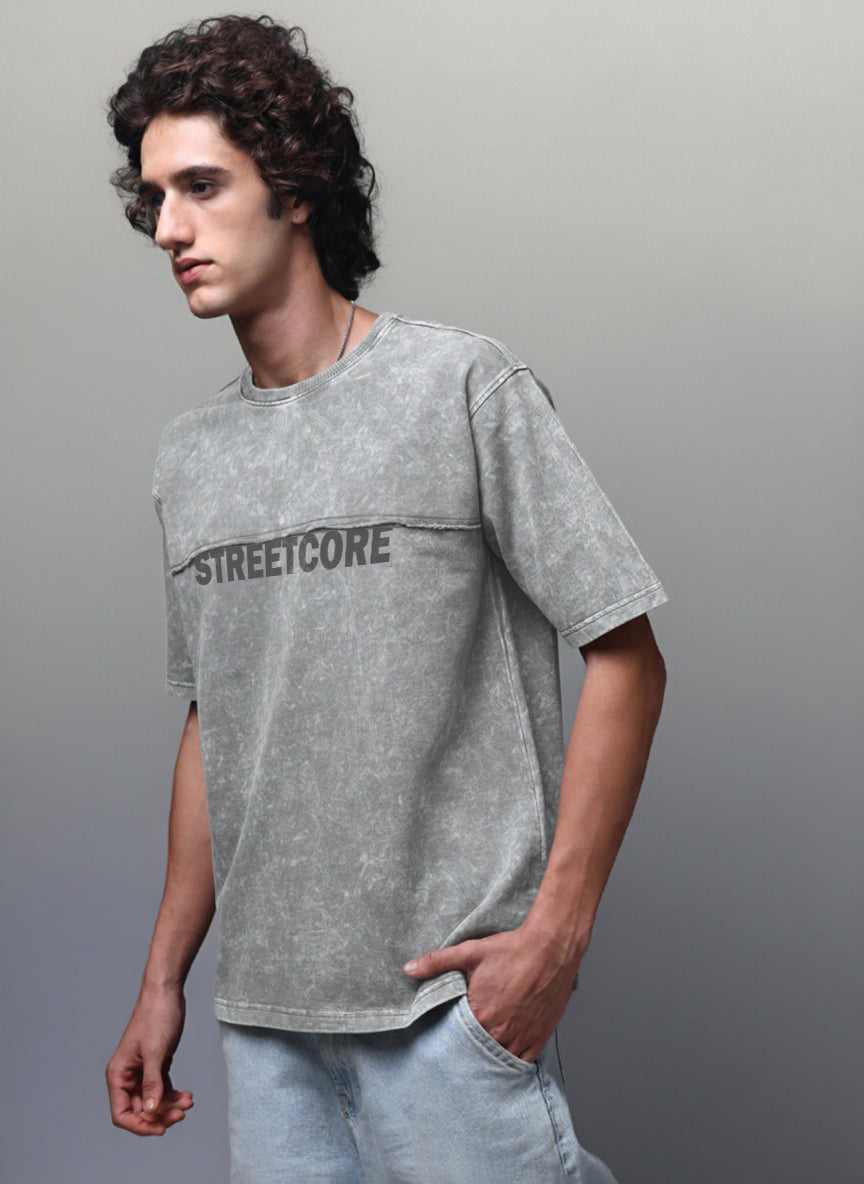 Men's Acidwashed Streetwear T-shirt