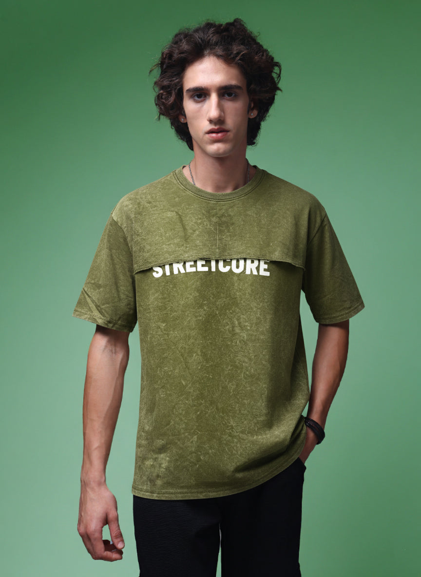 Men's Acidwashed Streetwear T-shirt