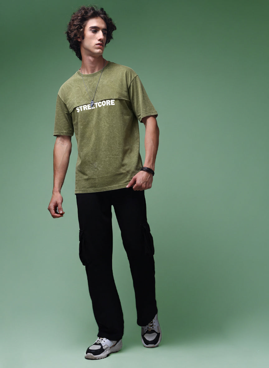 Men's Acidwashed Streetwear T-shirt