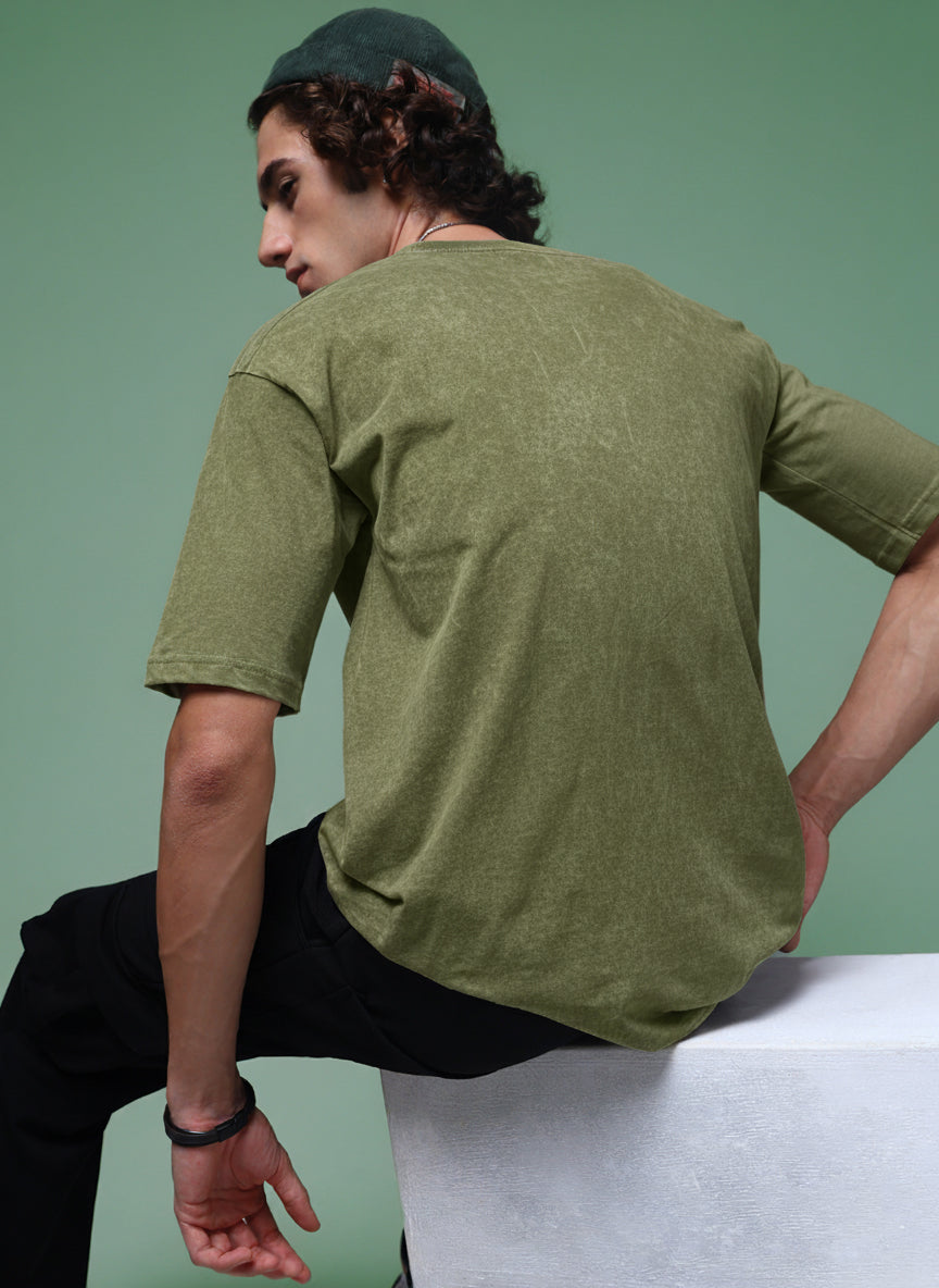 Men's Acidwashed Streetwear T-shirt