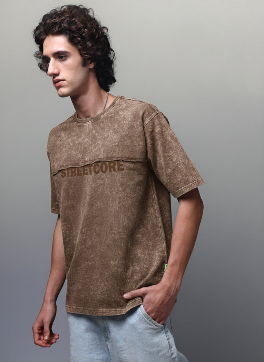 Men's Acidwashed Streetwear T-shirt