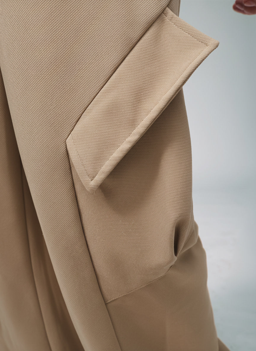 Mens Loose Fit Beige Trackpant